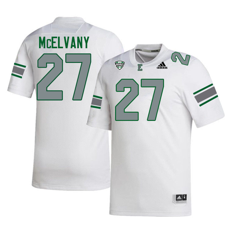 Eastern Michigan Eagles #27 Cole McElvany College Football Jerseys Stitched-White